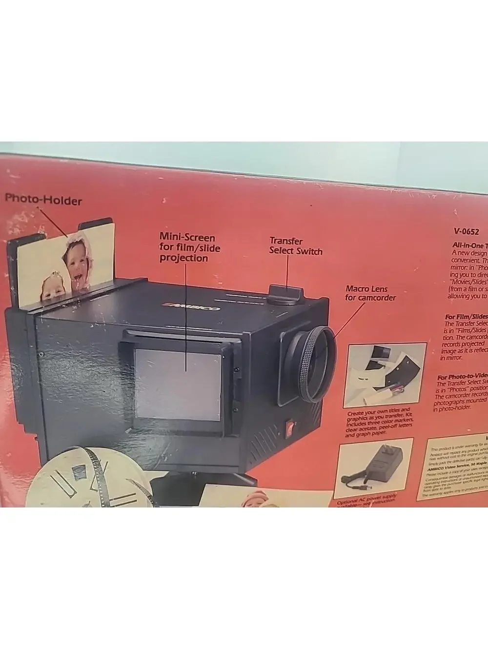 Ambico Complete Video Transfer System Vtg Model V-0652 Photos & Slides New Read